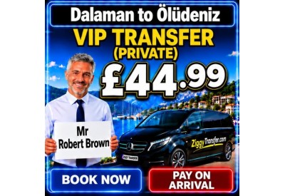 How much does a private taxi transfer cost from Dalaman Airport to Ölüdeniz?